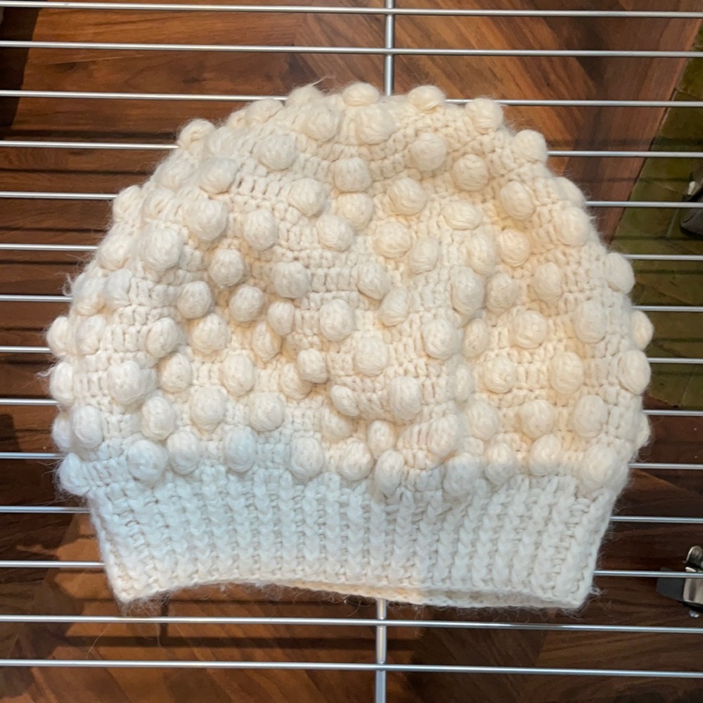 Cream 100% Alpaca winter hat